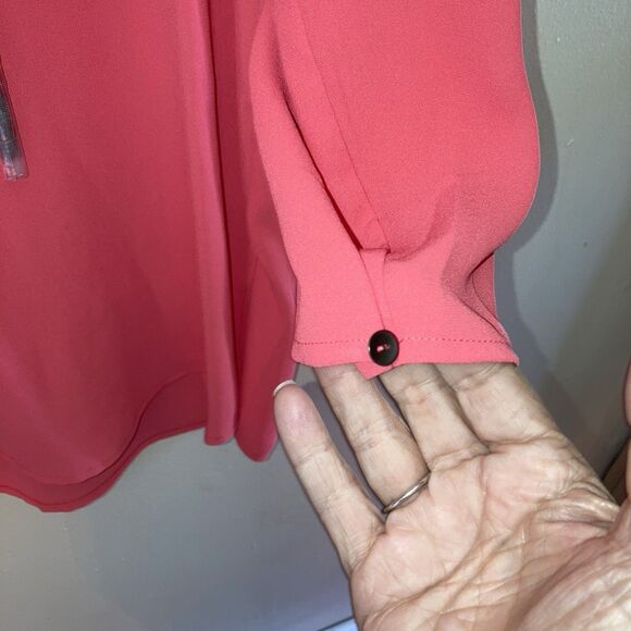 Nic + Zoe Watermelon Pink Boho Tunic Top Tassel Ties NWT Sz S But Can Fit Larger - Picture 4 of 11